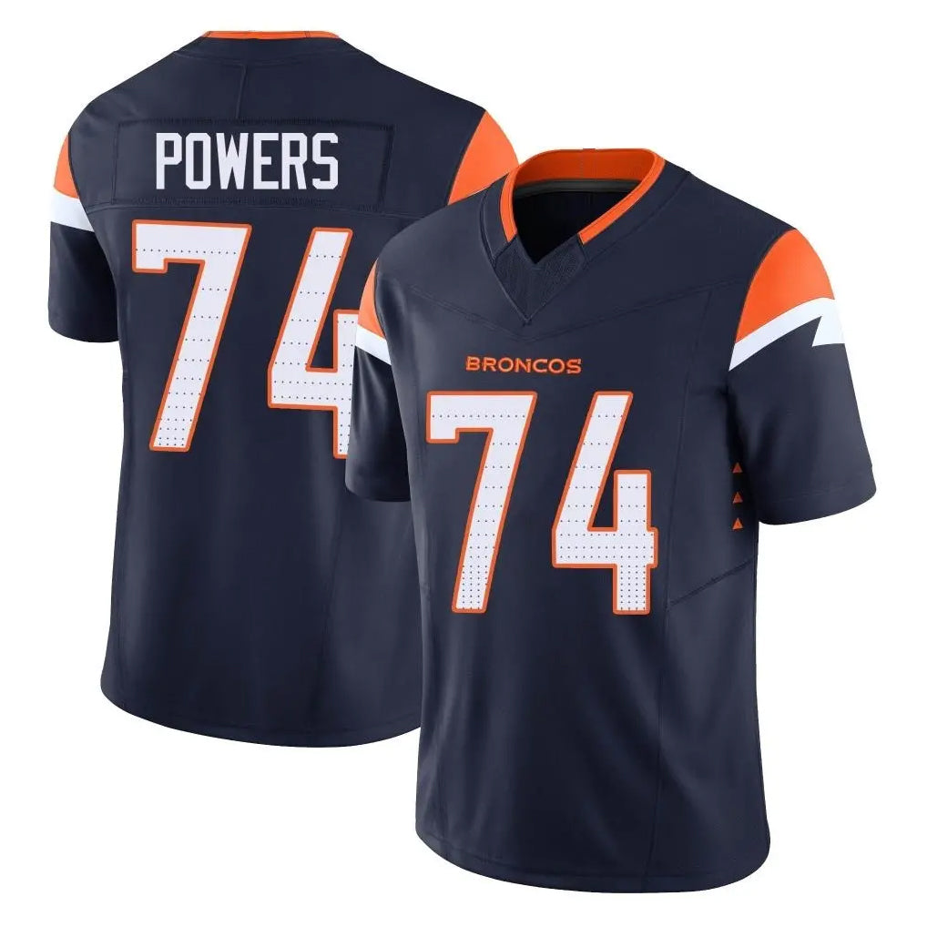 Ncoe D.Broncos #74 Ben Powers Player Navy Limited Vapor F.U.S.E. Home Game Stitched Jerseys