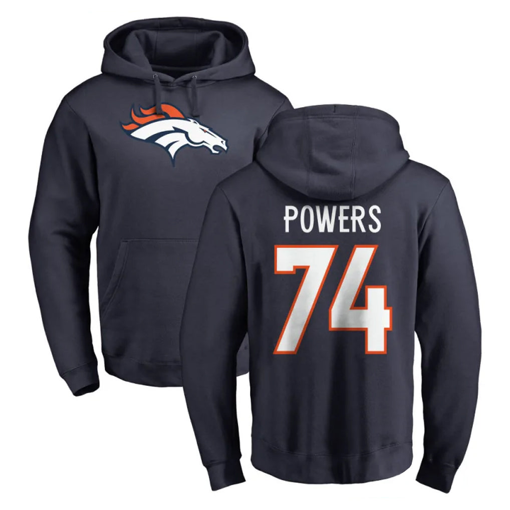 Ncoe D.Broncos #74 Ben Powers Player Navy Pullover Hoodie Limited Stitched Jerseys