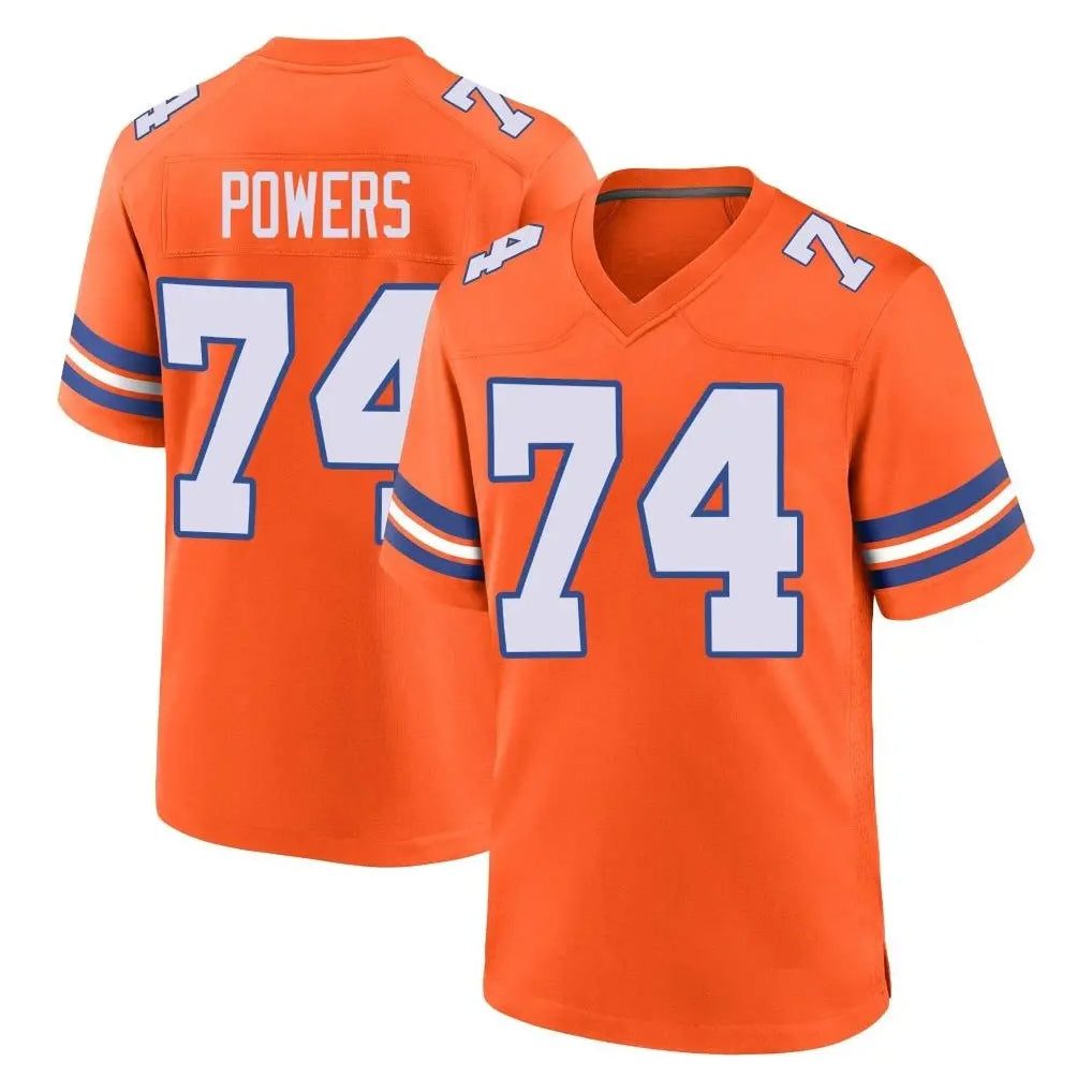 Ncoe D.Broncos #74 Ben Powers Player Orange Alternate Collection Throwback Game Stitched Jerseys