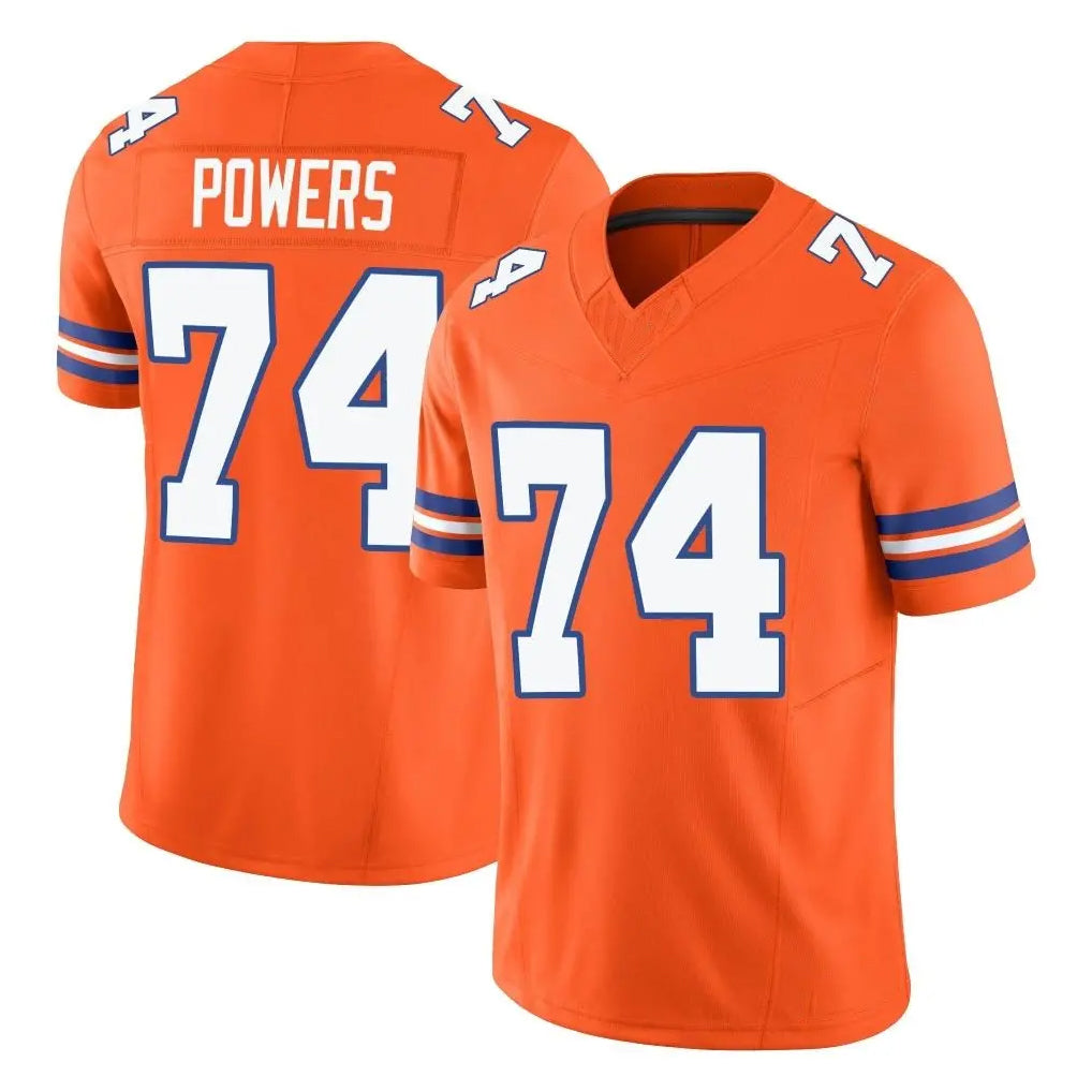 Ncoe D.Broncos #74 Ben Powers Player Orange Limited Alternate Vapor F.U.S.E. Throwback Game Stitched Jerseys
