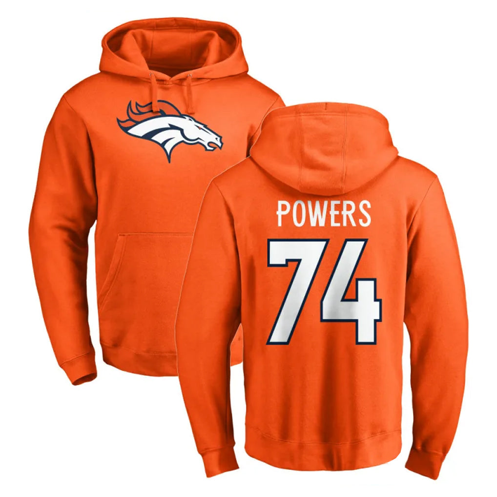 Ncoe D.Broncos #74 Ben Powers Player Orange Pullover Hoodie Limited Stitched Jerseys