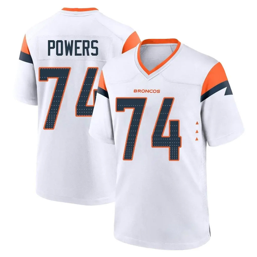 Ncoe D.Broncos #74 Ben Powers Player White Home Game Stitched Jerseys