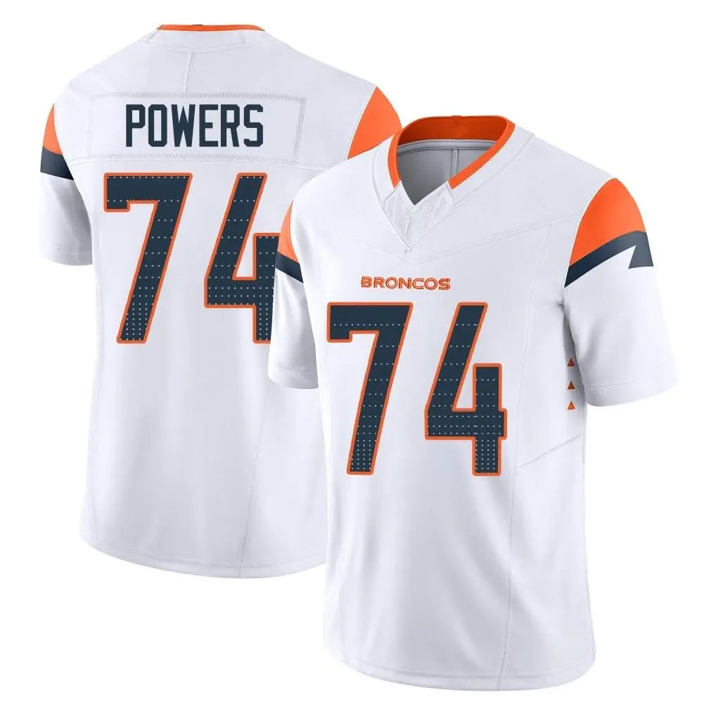 Ncoe D.Broncos #74 Ben Powers Player White Limited Vapor F.U.S.E. Home Game Stitched Jerseys