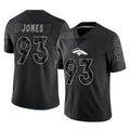 Ncoe D.Broncos #93 D.J. Jones Player Black Reflective Limited Stitched Jerseys