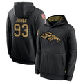 Ncoe D.Broncos #93 D.J. Jones Player Black Salute to Service Pullover Hoodies Limited Stitched Jerseys