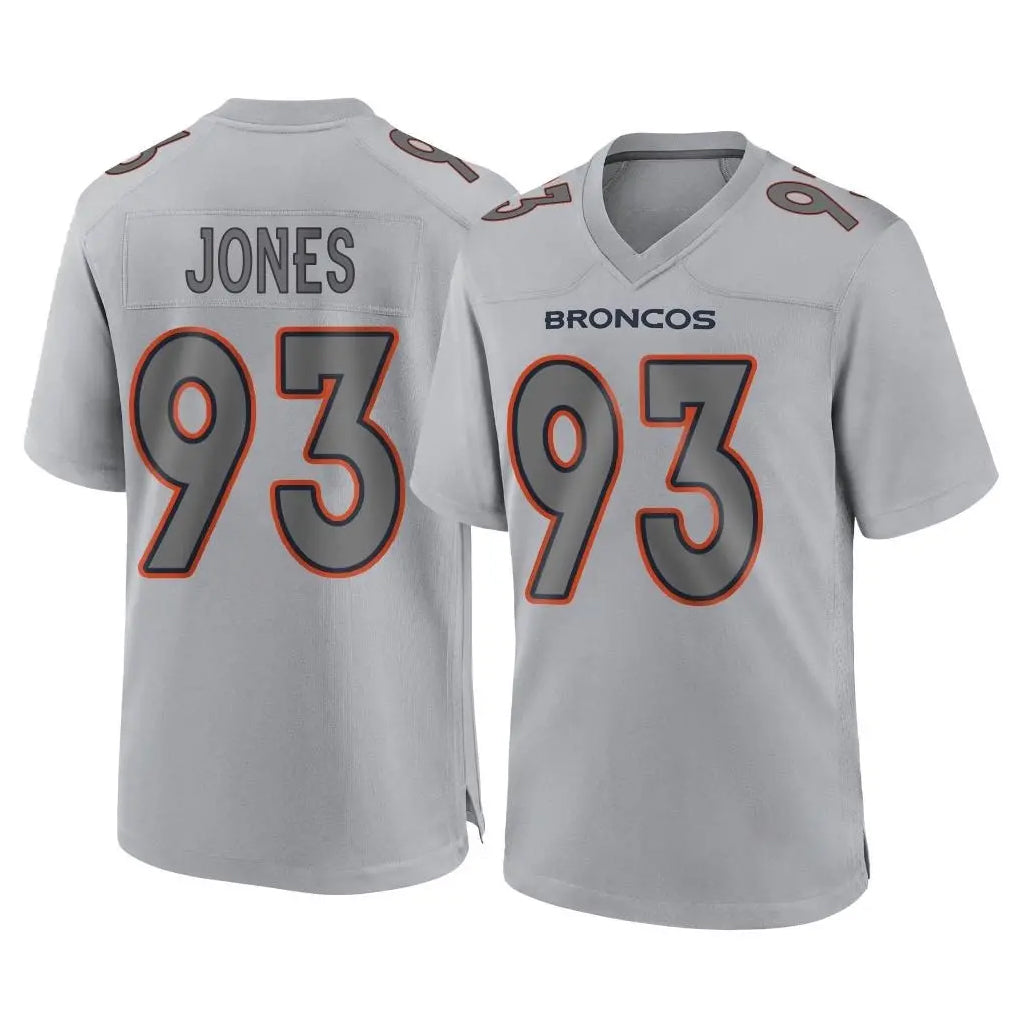 Ncoe D.Broncos #93 D.J. Jones Player Gray Atmosphere Fashion Limited Game Stitched Jerseys