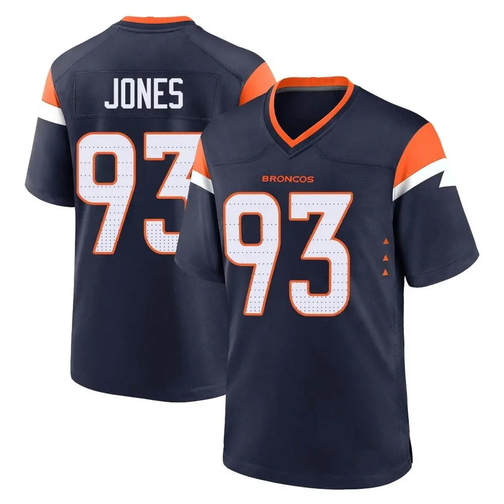 Ncoe D.Broncos #93 D.J. Jones Player Navy Home Game Stitched Jerseys