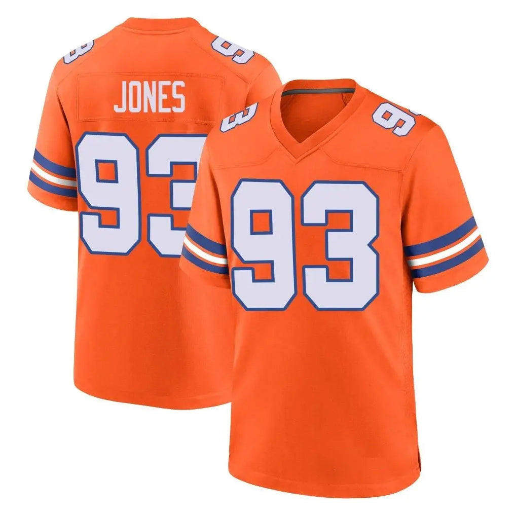 Ncoe D.Broncos #93 D.J. Jones Player Orange Alternate Collection Throwback Game Stitched Jerseys