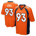 Ncoe D.Broncos #93 D.J. Jones Player Orange Color Home Game Stitched Jerseys