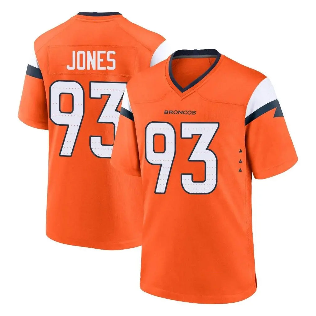 Ncoe D.Broncos #93 D.J. Jones Player Orange Home Game Stitched Jerseys