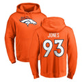 Ncoe D.Broncos #93 D.J. Jones Player Orange Pullover Hoodie Limited Stitched Jerseys
