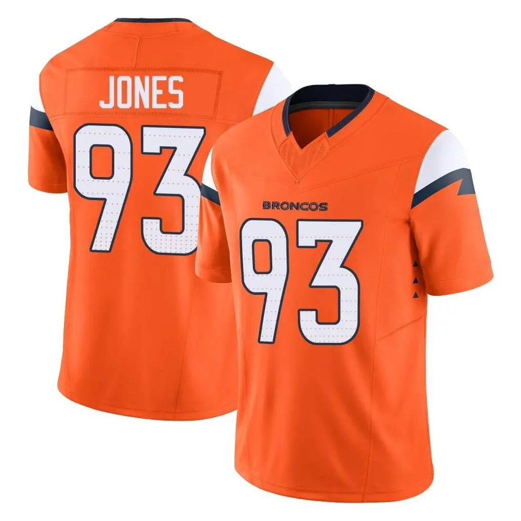 Ncoe D.Broncos #93 D.J. Jones Player Orange Vapor F.U.S.E. Limited Home Game Stitched Jerseys