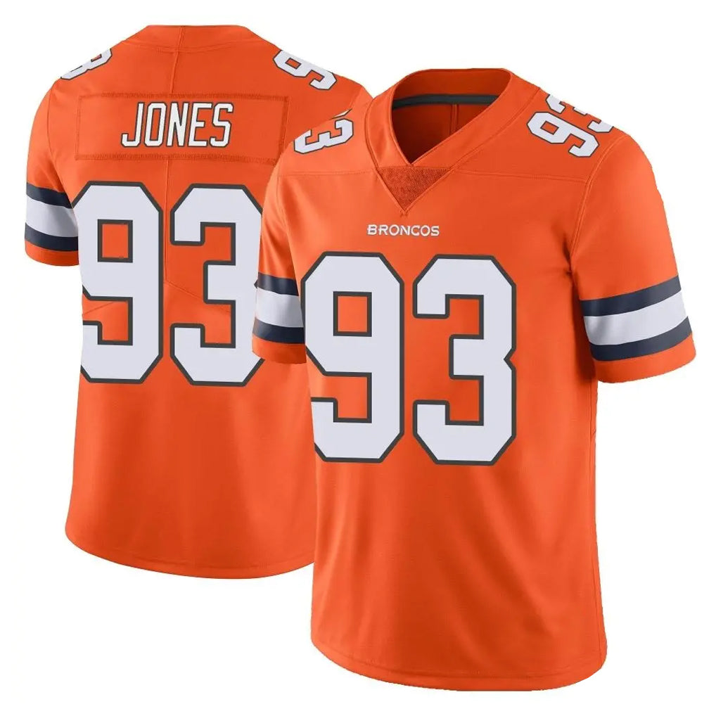 Ncoe D.Broncos #93 D.J. Jones Player Orange Vapor Untouchable Limited Home Game Stitched Jerseys