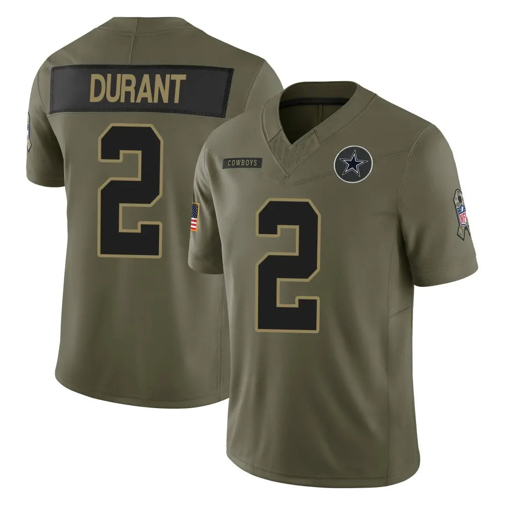 Ncoe D.Cowboys #2 Cobie Durant Player Olive 2025 Salute to Service Limited Home Game Stitched Jerseys