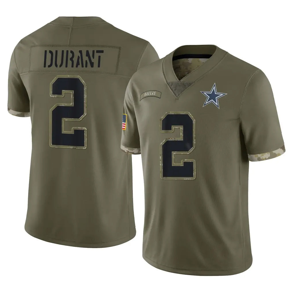 Ncoe D.Cowboys #2 Cobie Durant Player Olive Salute to Service Limited Game Stitched Jerseys