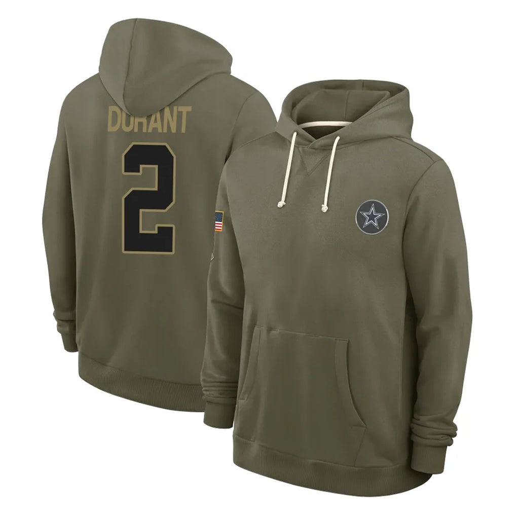 Ncoe D.Cowboys #2 Cobie Durant Player Olive Salute to Service Pullover Hoodies Limited Stitched Jerseys