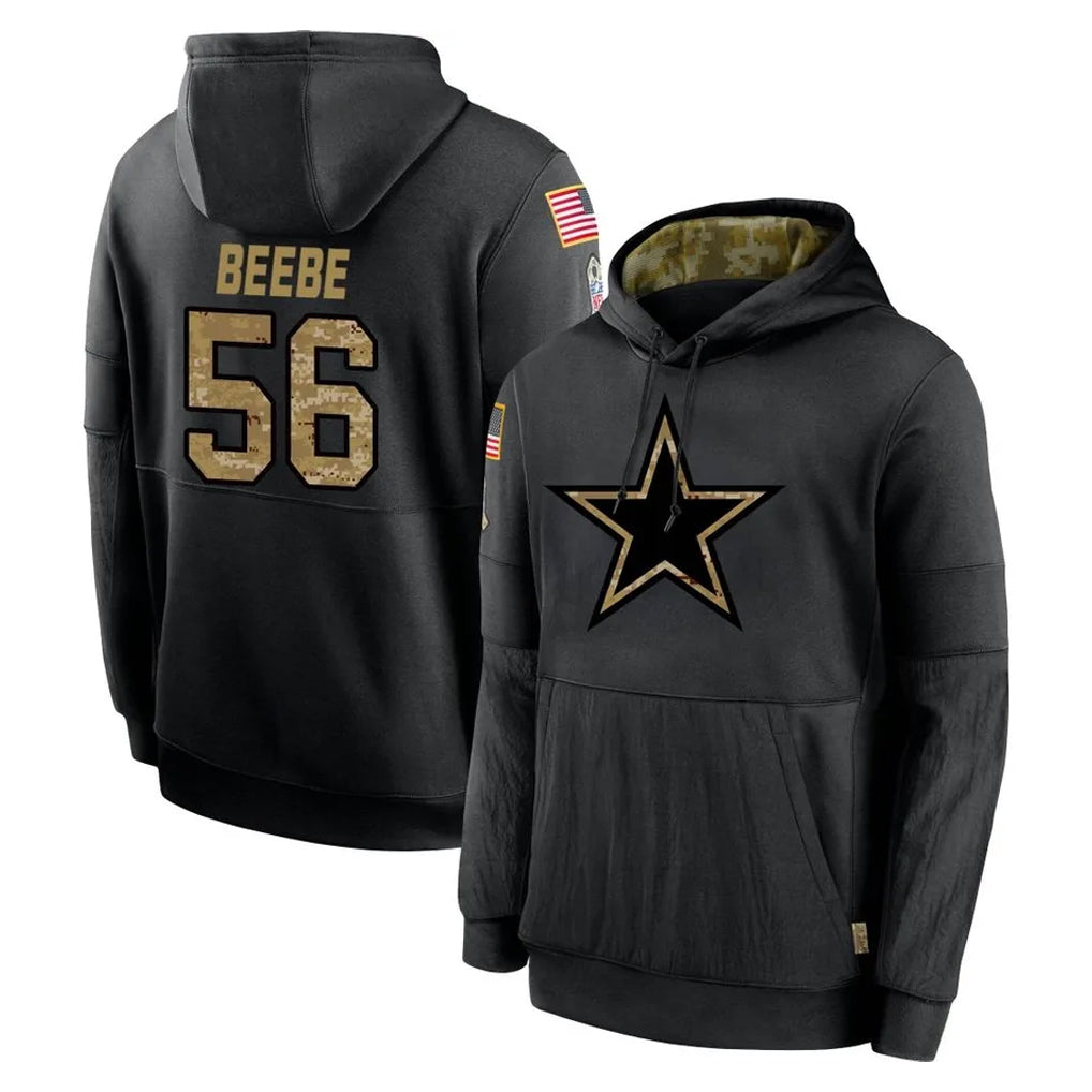 Ncoe D.Cowboys #56 Cooper Beebe Player Black Salute to Service Pullover Hoodies Limited Stitched Jerseys