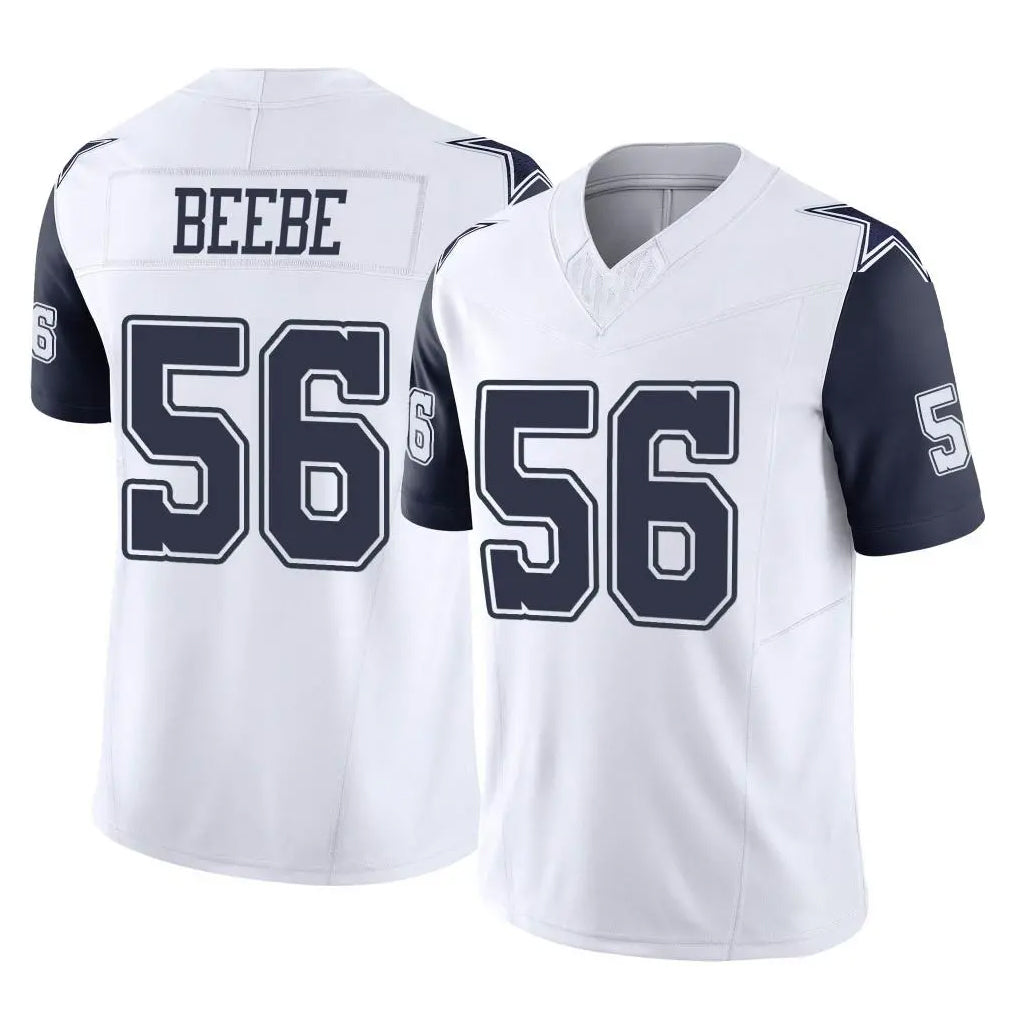 Ncoe D.Cowboys #56 Cooper Beebe Player White-Navy Limited Vapor F.U.S.E. Home Game Stitched Jerseys