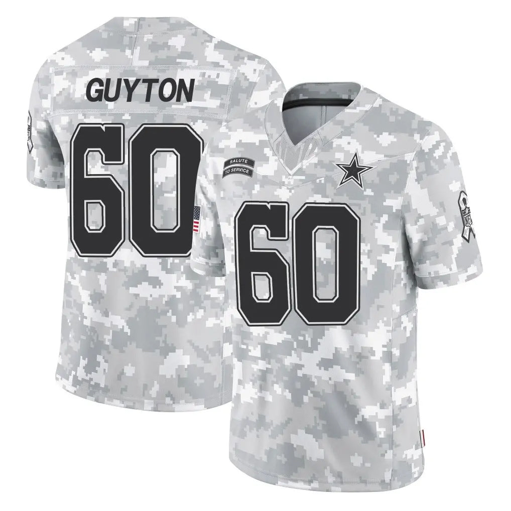 Ncoe D.Cowboys #60 Tyler Guyton Player Arctic Camo Salute to Service Limited Home Game Stitched Jerseys