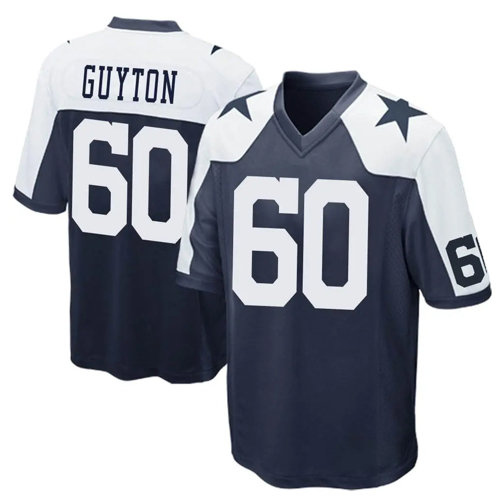Ncoe D.Cowboys #60 Tyler Guyton Player Navy-White Alternate Home Game Stitched Jerseys