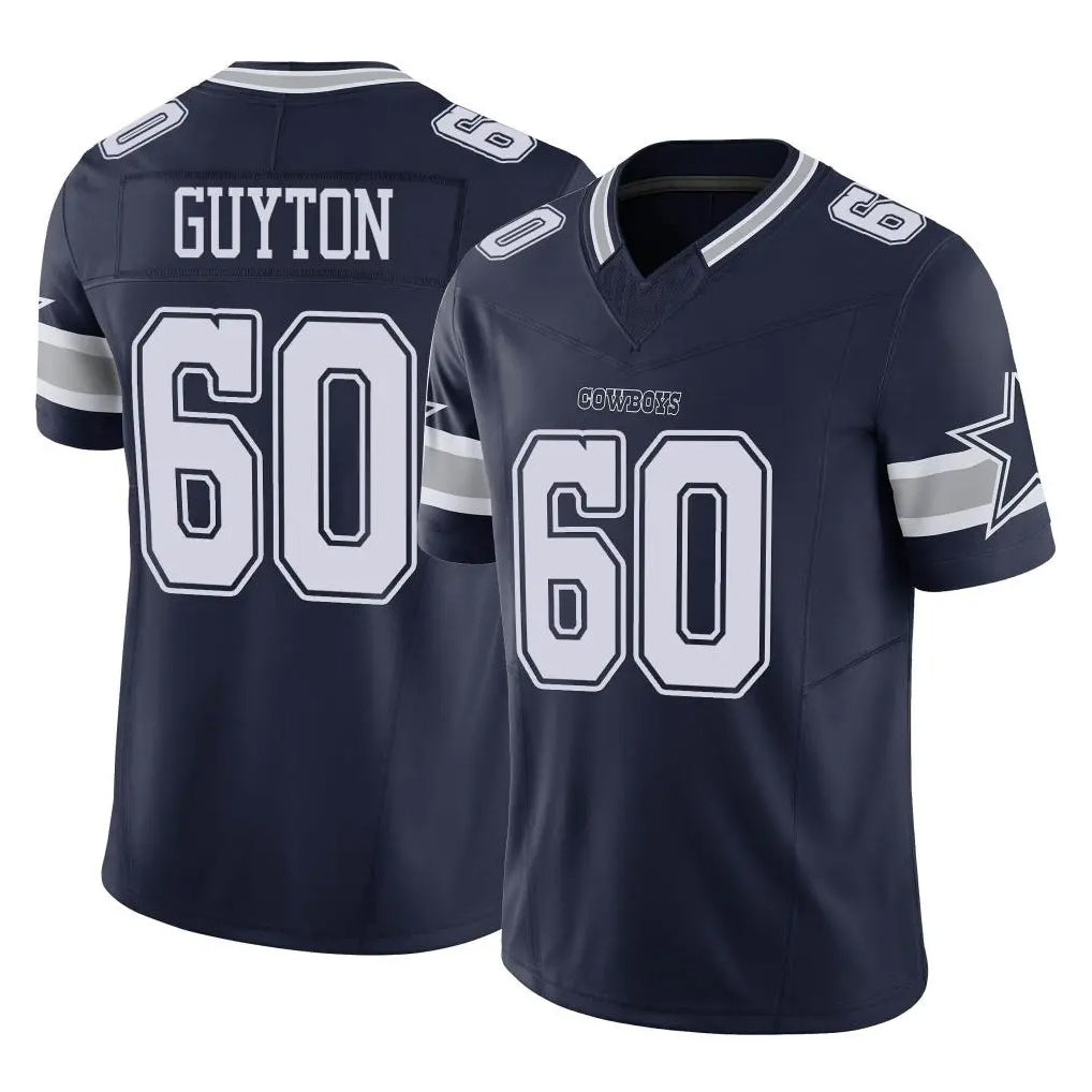 Ncoe D.Cowboys #60 Tyler Guyton Player Navy Limited Vapor F.U.S.E. Home Game Stitched Jerseys