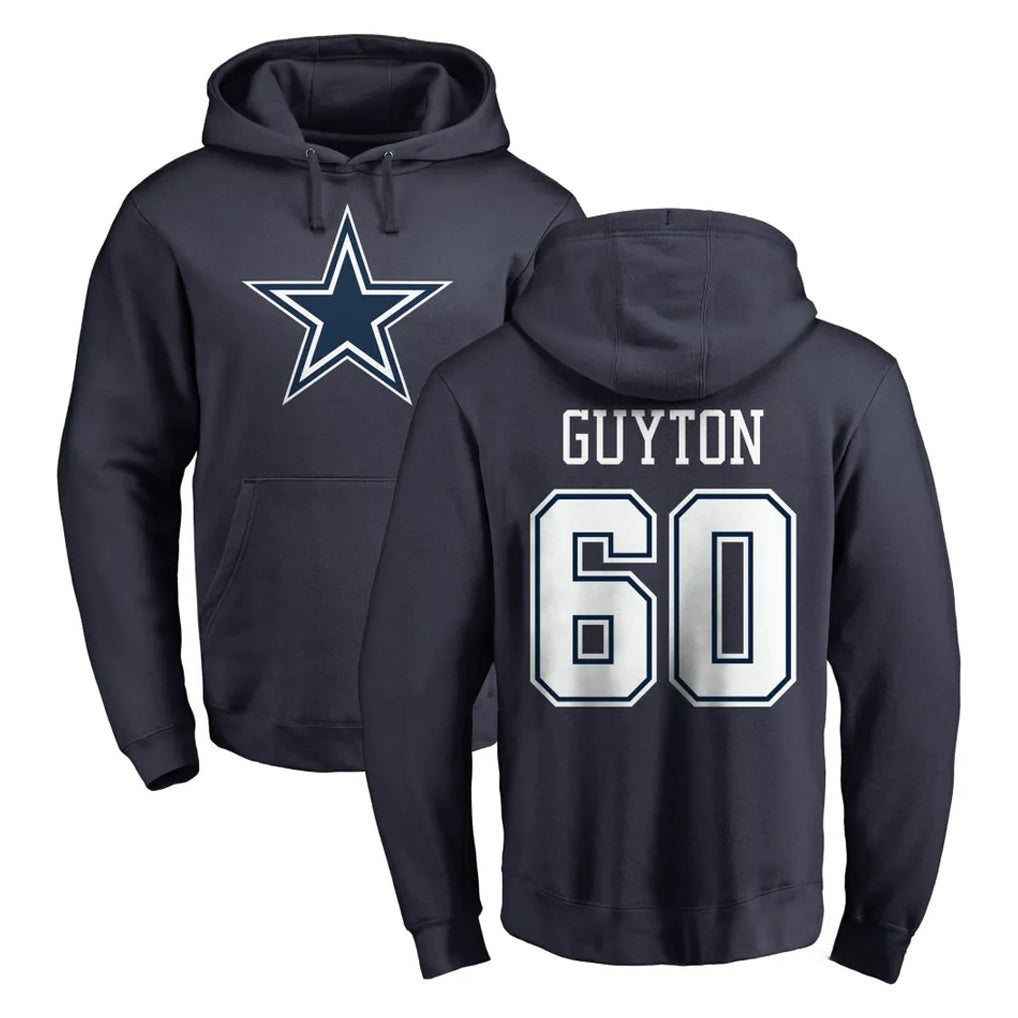 Ncoe D.Cowboys #60 Tyler Guyton Player Navy Pullover Hoodies Limited Stitched Jerseys