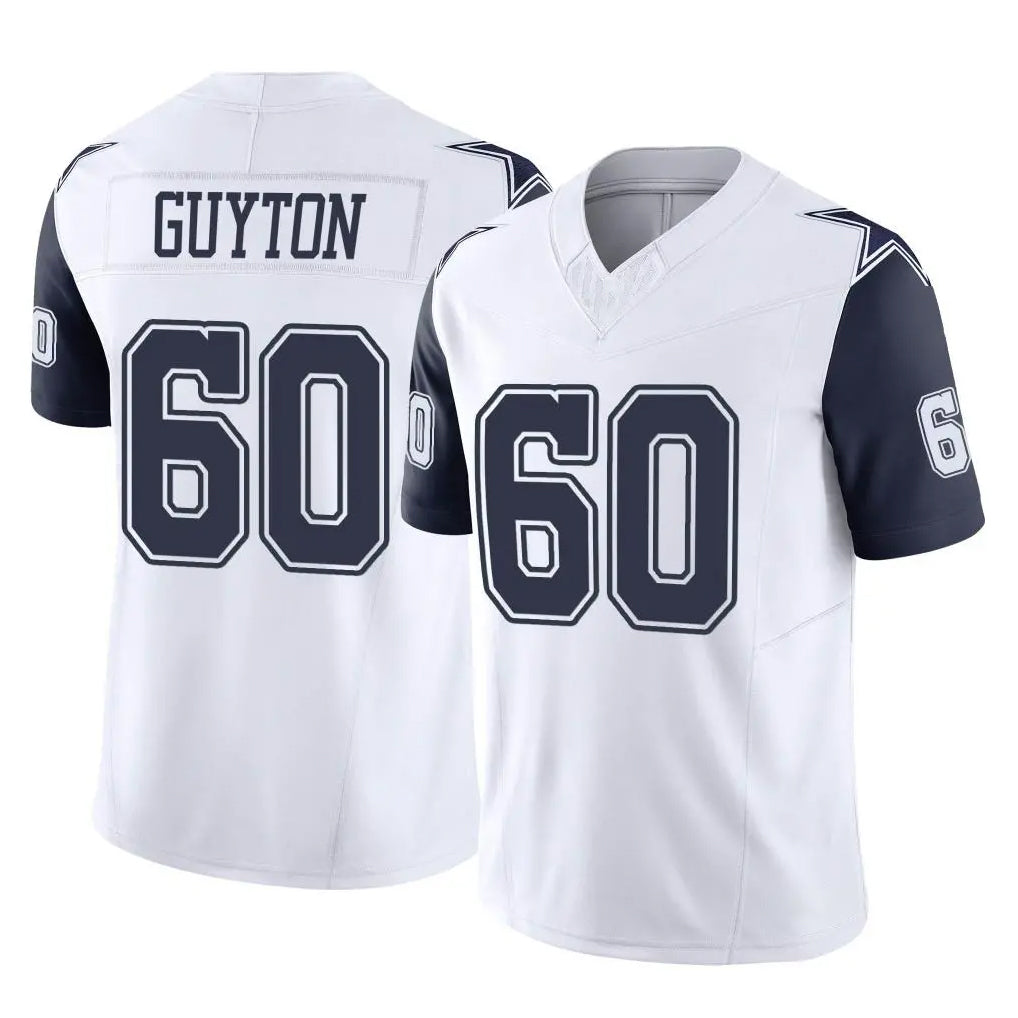 Ncoe D.Cowboys #60 Tyler Guyton Player White-Navy Limited Vapor F.U.S.E. Home Game Stitched Jerseys
