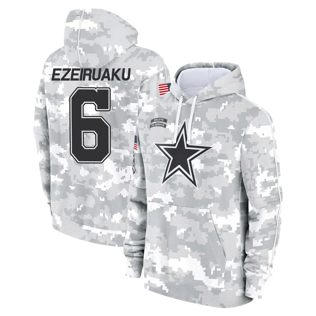 Ncoe D.Cowboys #6 Donovan Ezeiruaku Player Arctic Camo Salute to Service Hoodies Limited Game Stitched Jerseys