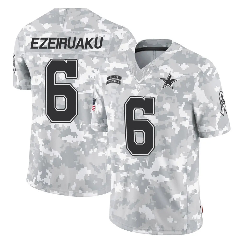 Ncoe D.Cowboys #6 Donovan Ezeiruaku Player Arctic Camo Salute to Service Limited Home Game Stitched Jerseys