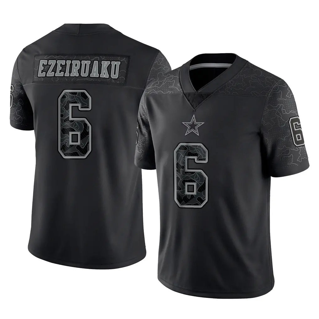 Ncoe D.Cowboys #6 Donovan Ezeiruaku Player Black Limited Reflective Home Game Stitched Jerseys