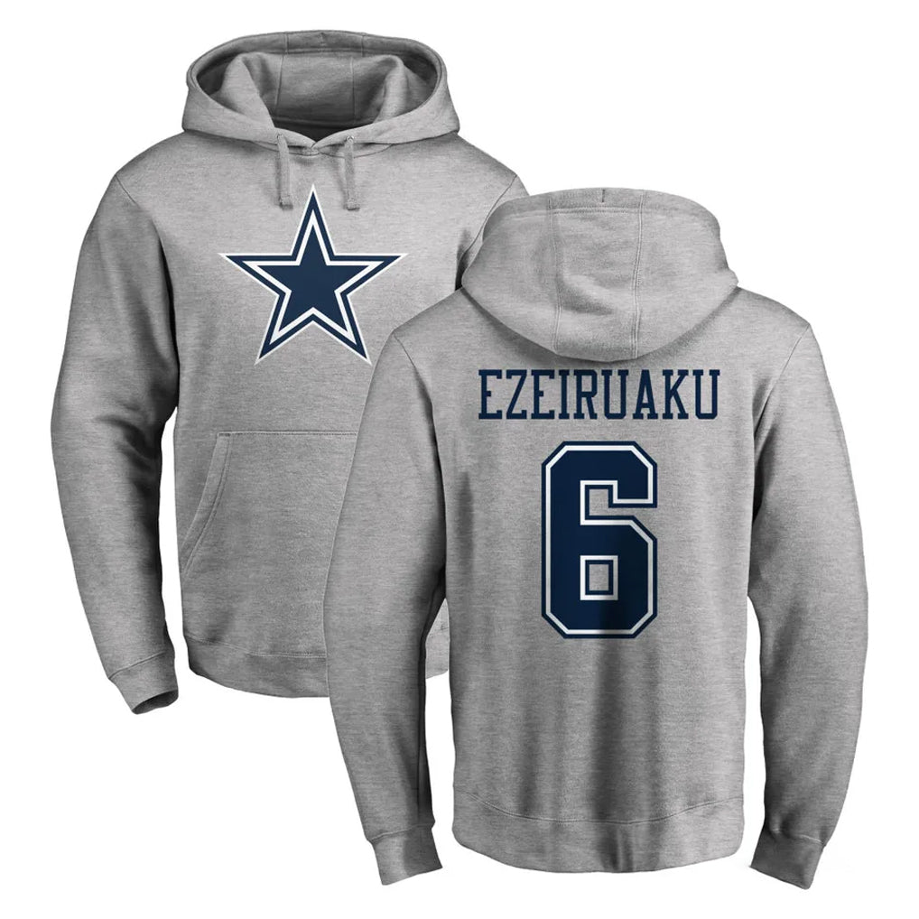 Ncoe D.Cowboys #6 Donovan Ezeiruaku Player Gray LOGO Pullover Hoodie Limited Stitched Jerseys