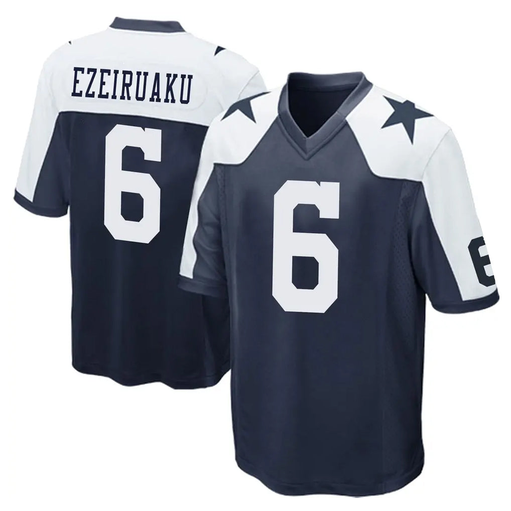 Ncoe D.Cowboys #6 Donovan Ezeiruaku Player Navy-White Alternate Home Game Stitched Jerseys
