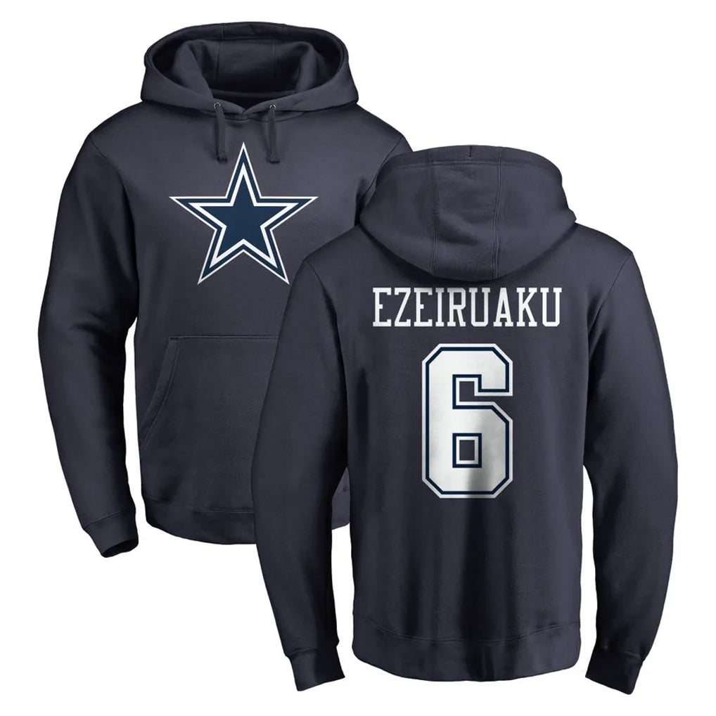 Ncoe D.Cowboys #6 Donovan Ezeiruaku Player Navy Pullover Hoodies Limited Stitched Jerseys