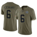 Ncoe D.Cowboys #6 Donovan Ezeiruaku Player Olive Salute to Service Limited Game Stitched Jerseys