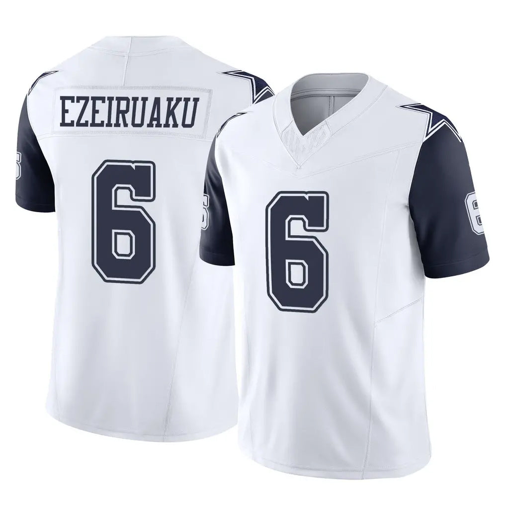 Ncoe D.Cowboys #6 Donovan Ezeiruaku Player White-Navy Limited Vapor F.U.S.E. Home Game Stitched Jerseys