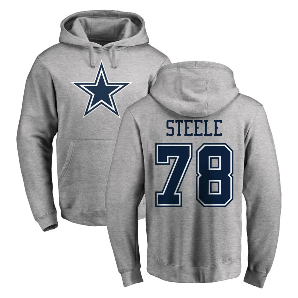 Ncoe D.Cowboys #78 Terence Steele Player Gray LOGO Pullover Hoodie Limited Stitched Jerseys