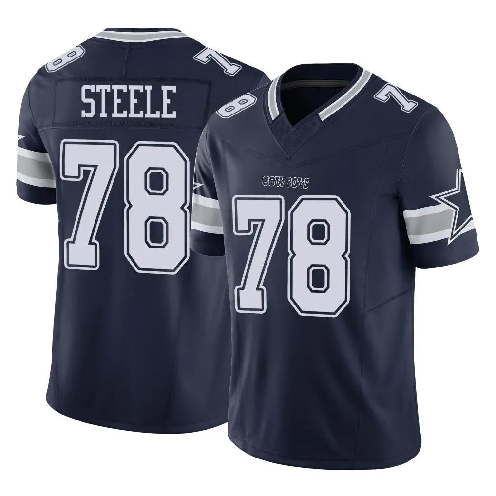 Ncoe D.Cowboys #78 Terence Steele Player Navy Limited Vapor F.U.S.E. Home Game Stitched Jerseys