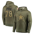 Ncoe D.Cowboys #78 Terence Steele Player Olive Salute to Service Pullover Hoodies Home Game Stitched Jerseys