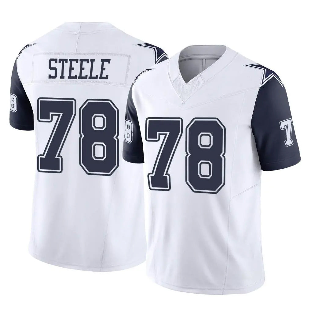 Ncoe D.Cowboys #78 Terence Steele Player White-Navy Limited Vapor F.U.S.E. Home Game Stitched Jerseys