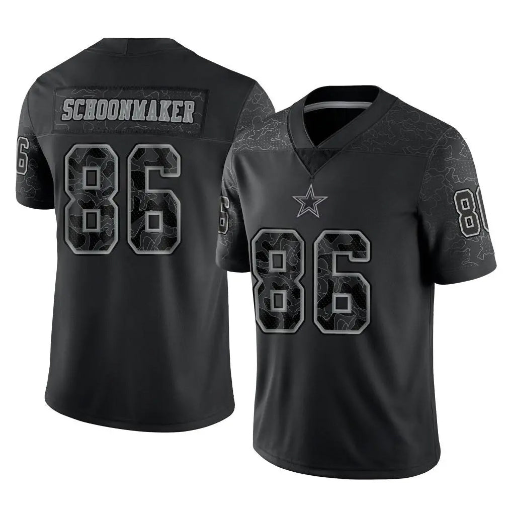 Ncoe D.Cowboys #86 Luke Schoonmaker Player Black Limited Reflective Home Game Stitched Jerseys