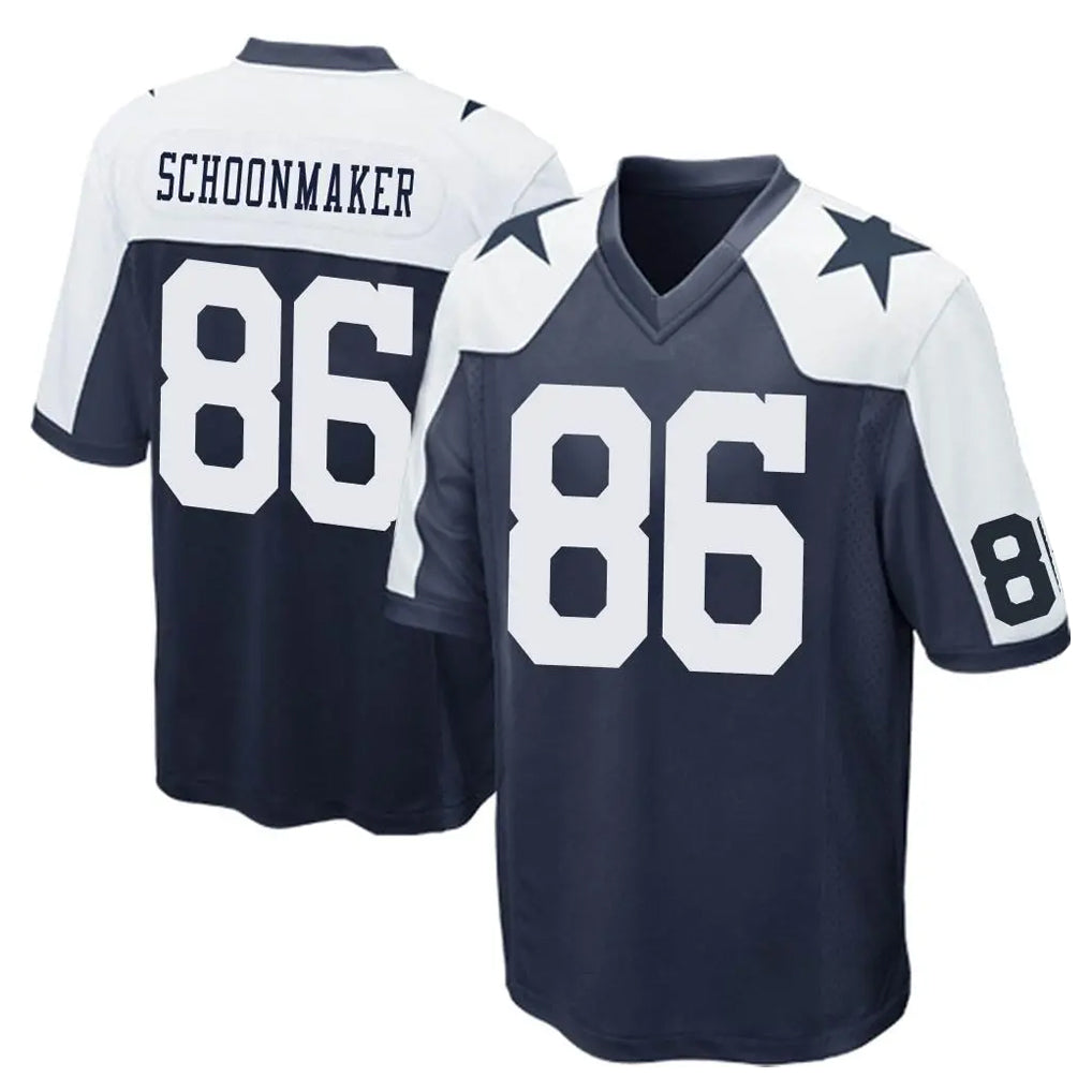 Ncoe D.Cowboys #86 Luke Schoonmaker Player Navy-White Alternate Home Game Stitched Jerseys