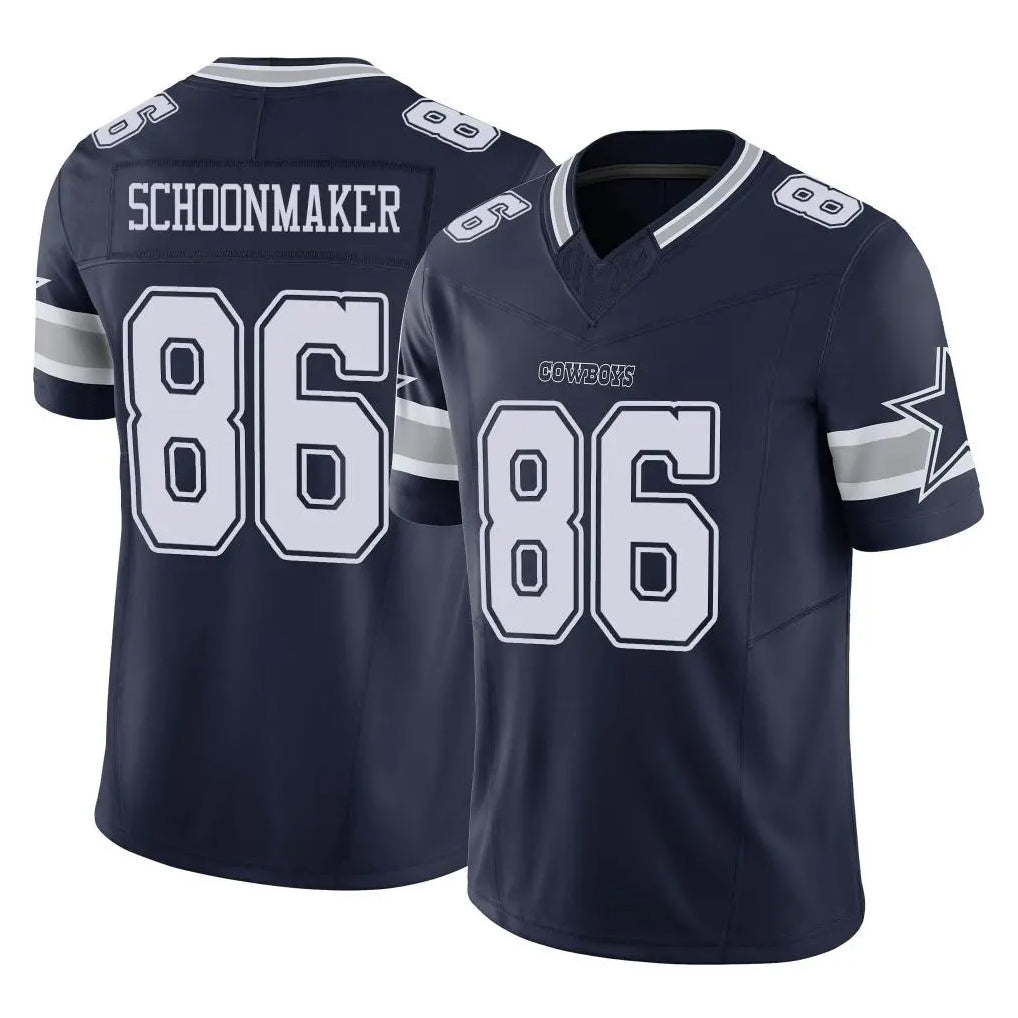 Ncoe D.Cowboys #86 Luke Schoonmaker Player Navy Limited Vapor F.U.S.E. Home Game Stitched Jerseys