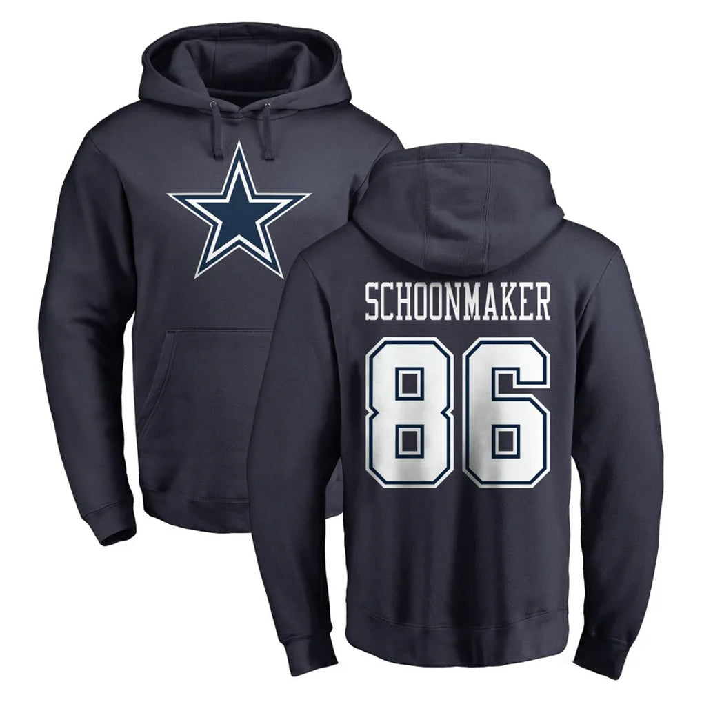 Ncoe D.Cowboys #86 Luke Schoonmaker Player Navy Pullover Hoodies Limited Stitched Jerseys