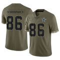Ncoe D.Cowboys #86 Luke Schoonmaker Player Olive Salute to Service Limited Game Stitched Jerseys