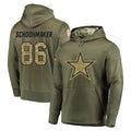 Ncoe D.Cowboys #86 Luke Schoonmaker Player Olive Salute to Service Pullover Hoodies Home Game Stitched Jerseys