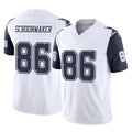 Ncoe D.Cowboys #86 Luke Schoonmaker Player White-Navy Limited Vapor F.U.S.E. Home Game Stitched Jerseys