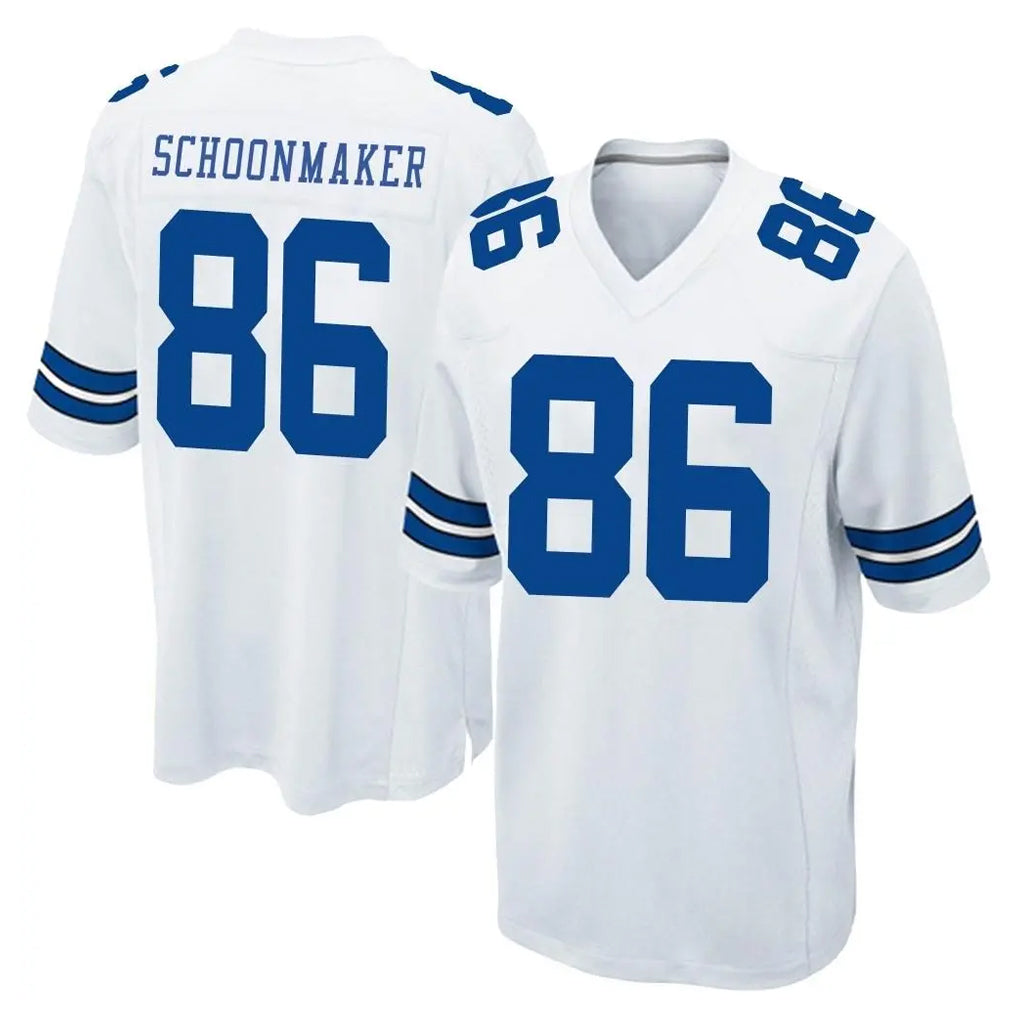 Ncoe D.Cowboys #86 Luke Schoonmaker Player White Home Game Stitched Jerseys