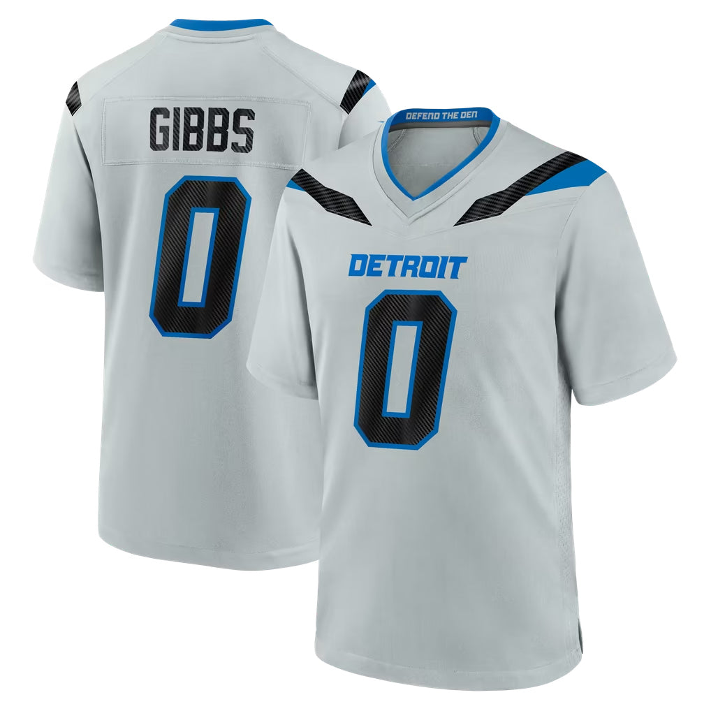 Ncoe D.Lions #0 Jahmyr Gibbs Player Silver 2026 Rivalries Collection Home Game Stitched Jerseys