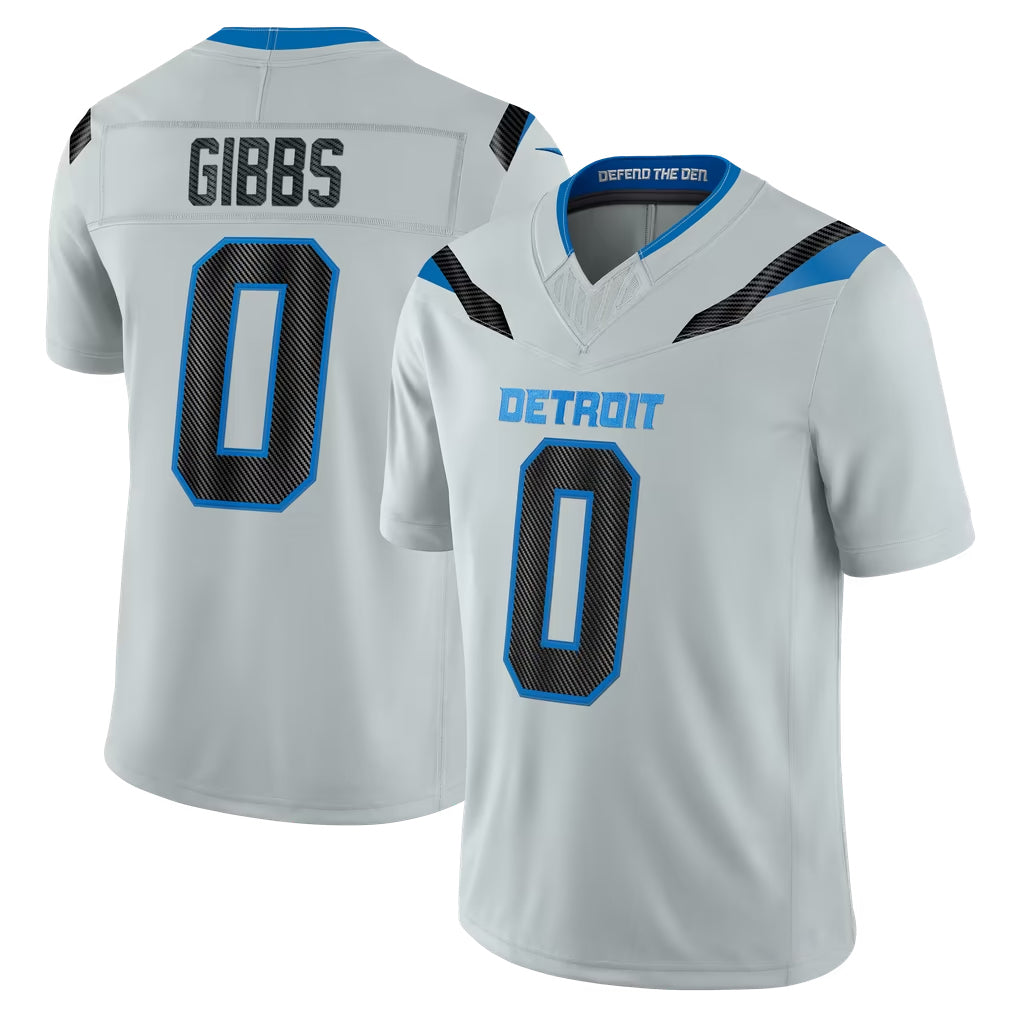 Ncoe D.Lions #0 Jahmyr Gibbs Player Silver Limited 2026 Rivalries Collection Home Game Stitched Jerseys