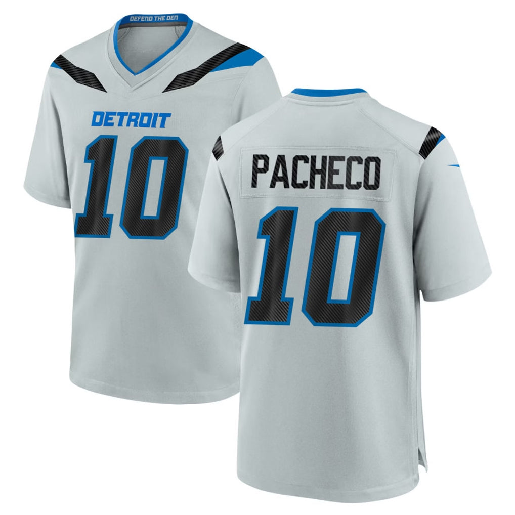 Ncoe D.Lions #10 Isiah Pacheco Player Silver 2026 Rivalries Collection Home Game Stitched Jerseys